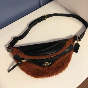 Coach shearling belt bag